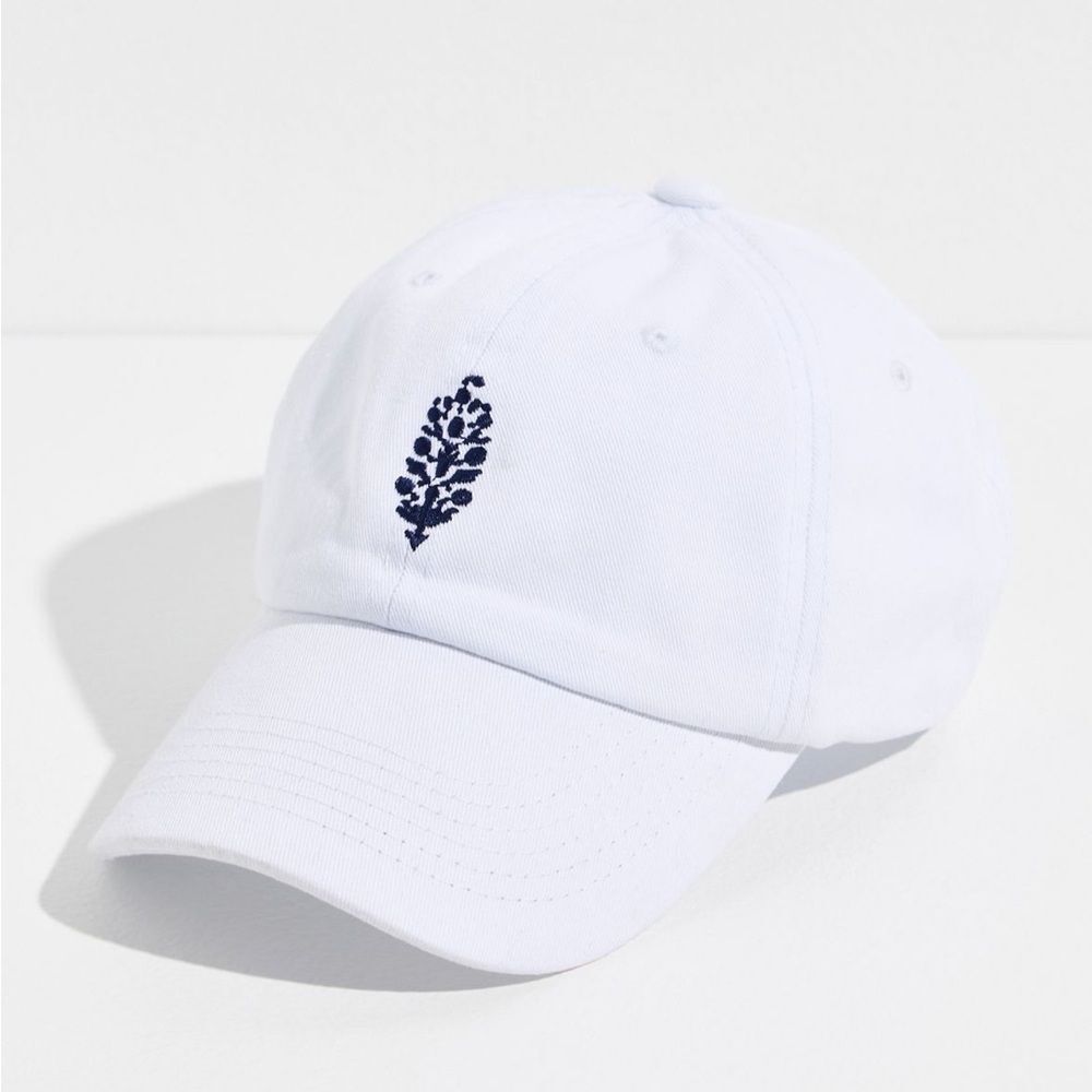 FP Movement by Free People White Cap with Navy Embroidery
